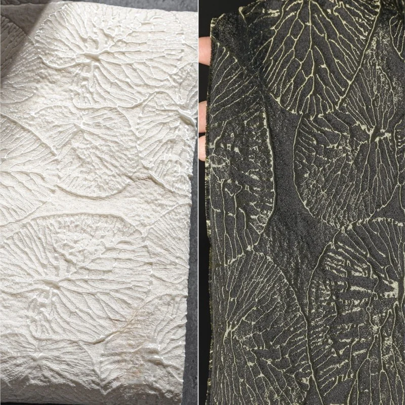 White large leaf three-dimensional linear jacquard fabric with special overcoat suit and clothing designer fabric
White large leaf three-dimensional linear jacquard fabric with special overcoat suit and clothing designer fabric