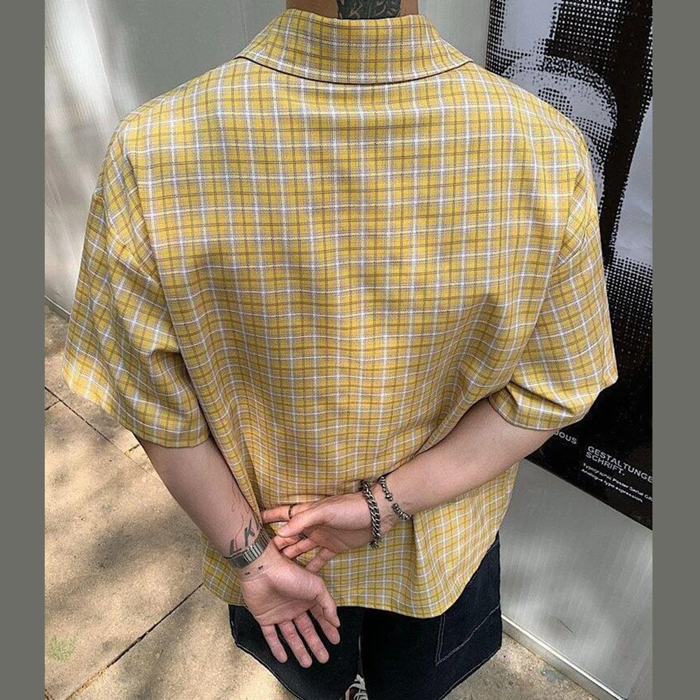 Thin Breathable Tops 1pc Men's Retro Plaid Shirts Button Lapel Collar Short Sleeved Man Casual Comfortable Blouse Shirt
Thin Breathable Tops 1pc Men's Retro Plaid Shirts Button Lapel Collar Short Sleeved Man Casual Comfortable Blouse Shirt