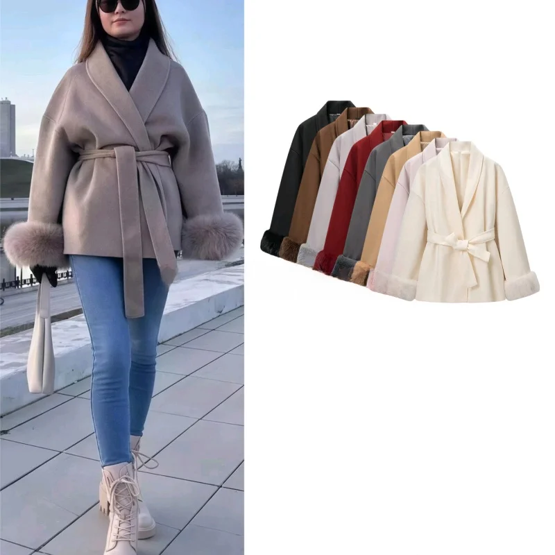 Winter New Women's Hepburn Sle Coat with Bow Tie Collar Long Sve Mid-Length Woolen Jaet Casual Loose Fit Polyester Fiber
Winter New Women's Hepburn Sle Coat with Bow Tie Collar Long Sve Mid-Length Woolen Jaet Casual Loose Fit Polyester Fiber