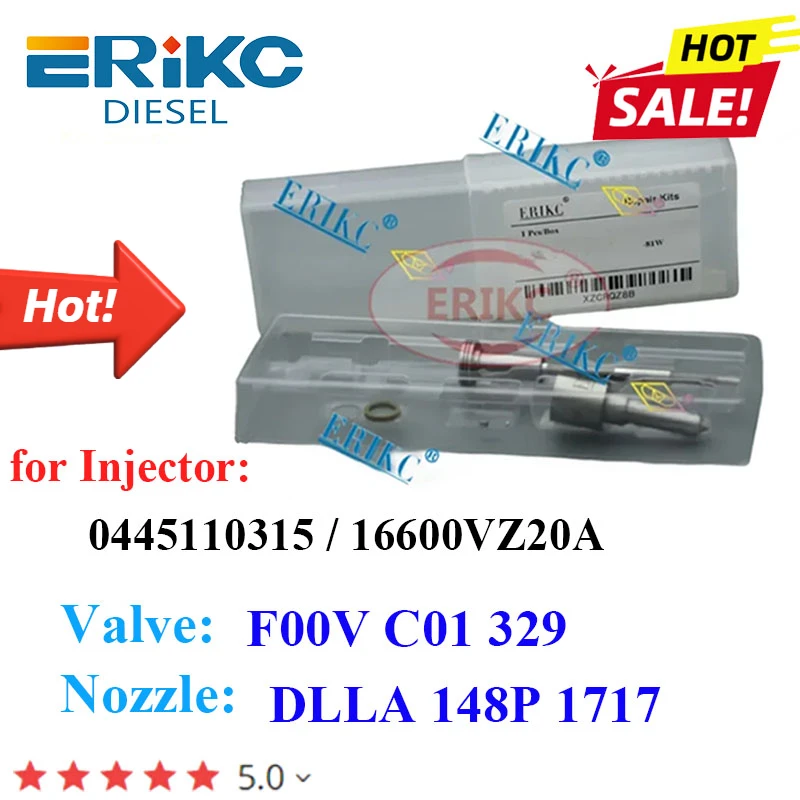 ERIKC 0445110315 Injector Ceramic Ball Repair Kit Nozzle DLLA148P1717 0433172053 Valve F00VC01329 For NISSAN ZD30 16600VZ20A
ERIKC 0445110315 Injector Ceramic Ball Repair Kit Nozzle DLLA148P1717 0433172053 Valve F00VC01329 For NISSAN ZD30 16600VZ20A