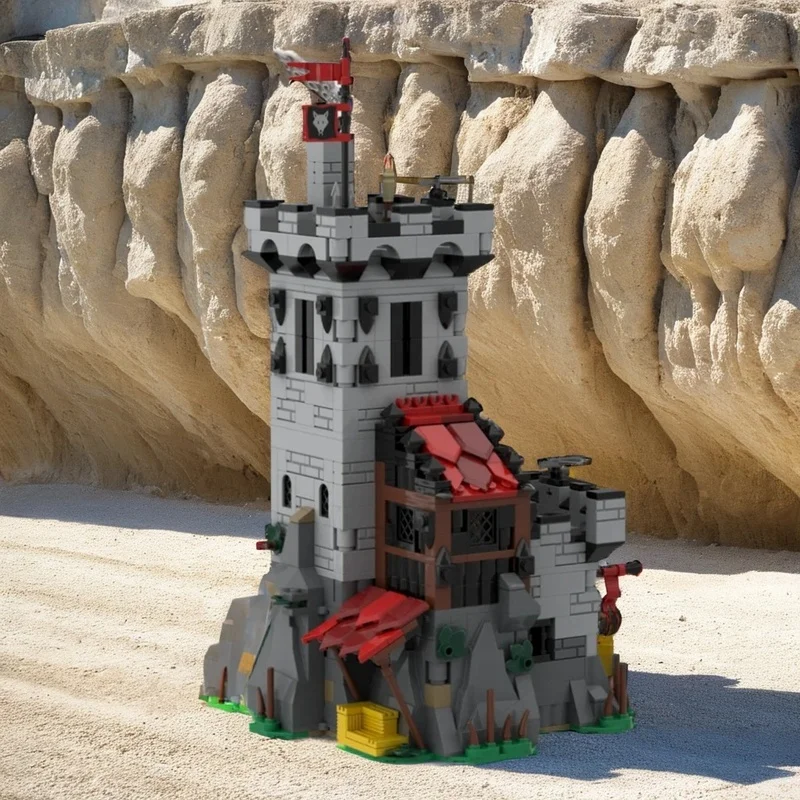 877PCS MOC Medieval Castle Wolfpack Outpost Model Custom Building Blocks DIY Creative Ideas Assembly Display Gift Building Set
877PCS MOC Medieval Castle Wolfpack Outpost Model Custom Building Blocks DIY Creative Ideas Assembly Display Gift Building Set