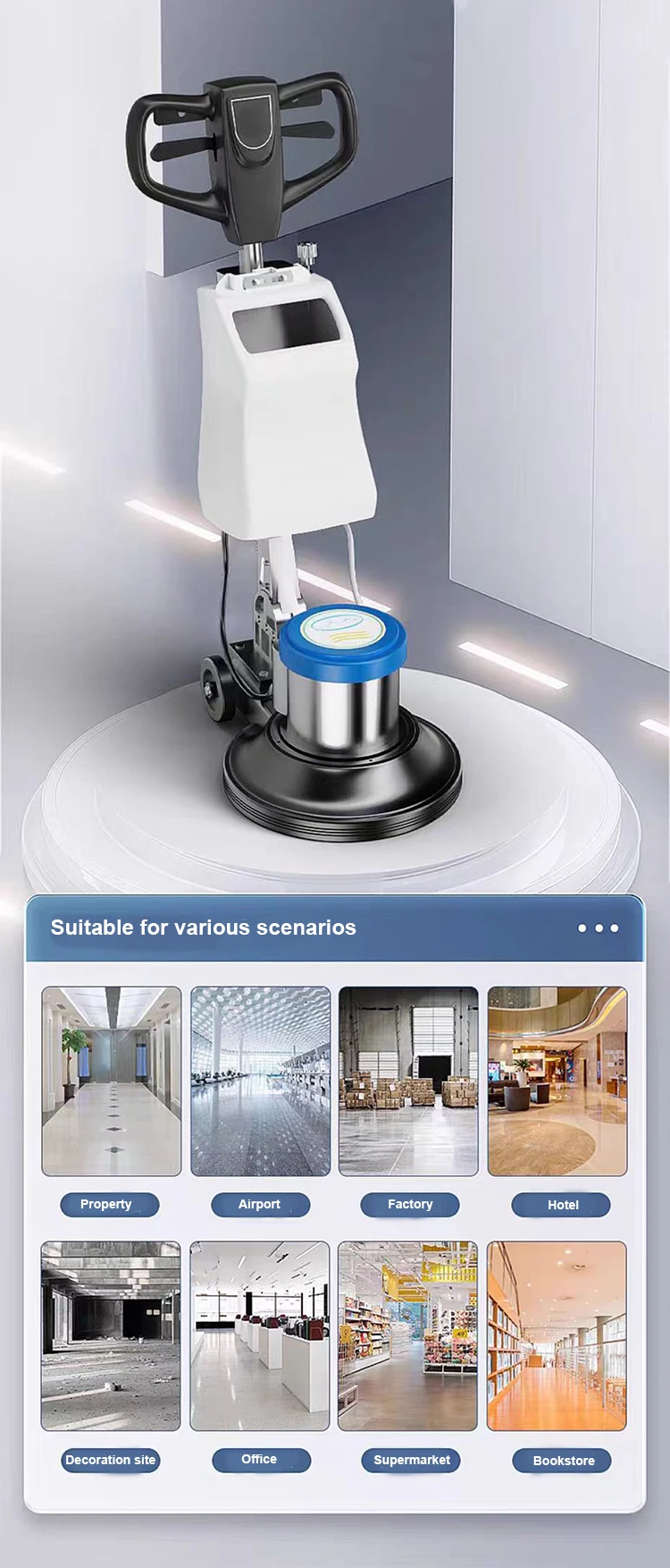 Industrial Hand Push Single Scrubbing Machine Factory Scrubbing Machine Hotel Carpet Floor Cleaning Equipment 175 RPM 1200W
Industrial Hand Push Single Scrubbing Machine Factory Scrubbing Machine Hotel Carpet Floor Cleaning Equipment 175 RPM 1200W