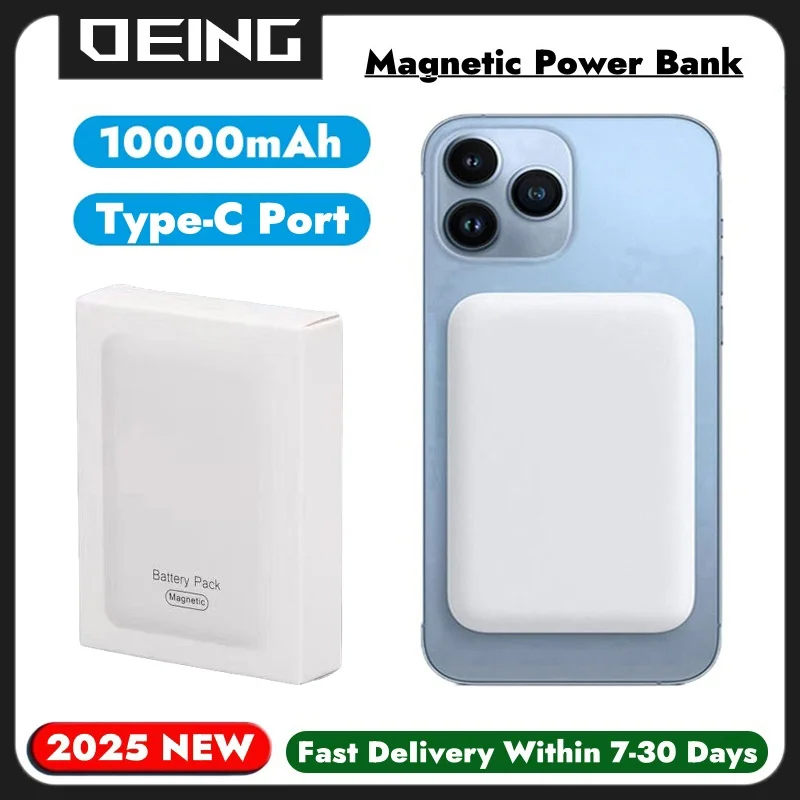 10000mAh New Magnetic Power Bank Wireless Fast Charger For iPhone Type C Port Powerbank Portable External Auxiliary Battery Pack
10000mAh New Magnetic Power Bank Wireless Fast Charger For iPhone Type C Port Powerbank Portable External Auxiliary Battery Pack