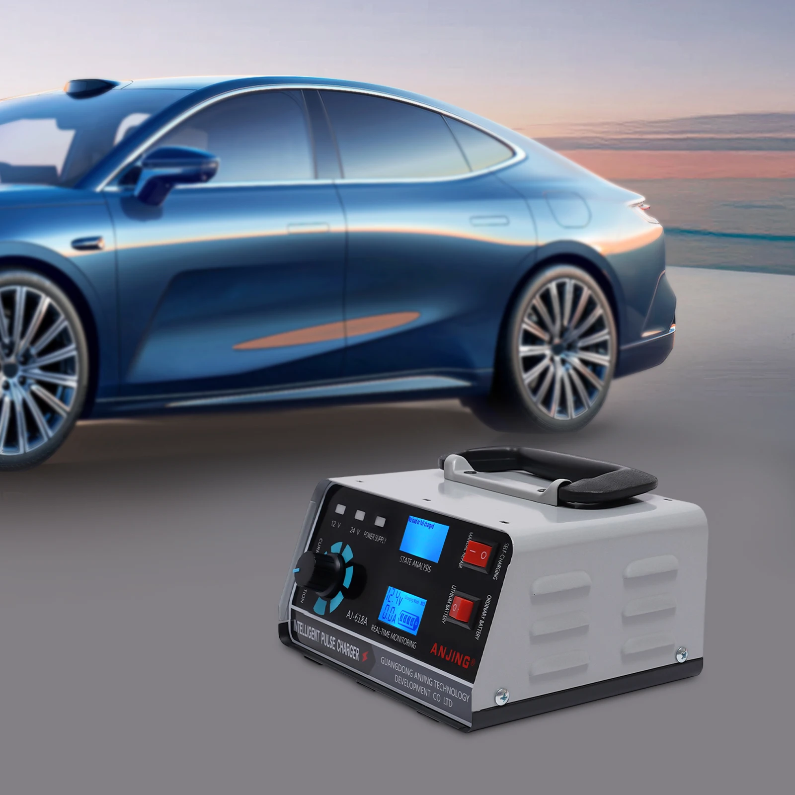 Universal 400W Fast Car Battery Charger for 12V/24V Lithium&Lead-Acid, Auto Voltage Detection, Dual Cooling Fans, Metal Housing
Universal 400W Fast Car Battery Charger for 12V/24V Lithium&Lead-Acid, Auto Voltage Detection, Dual Cooling Fans, Metal Housing