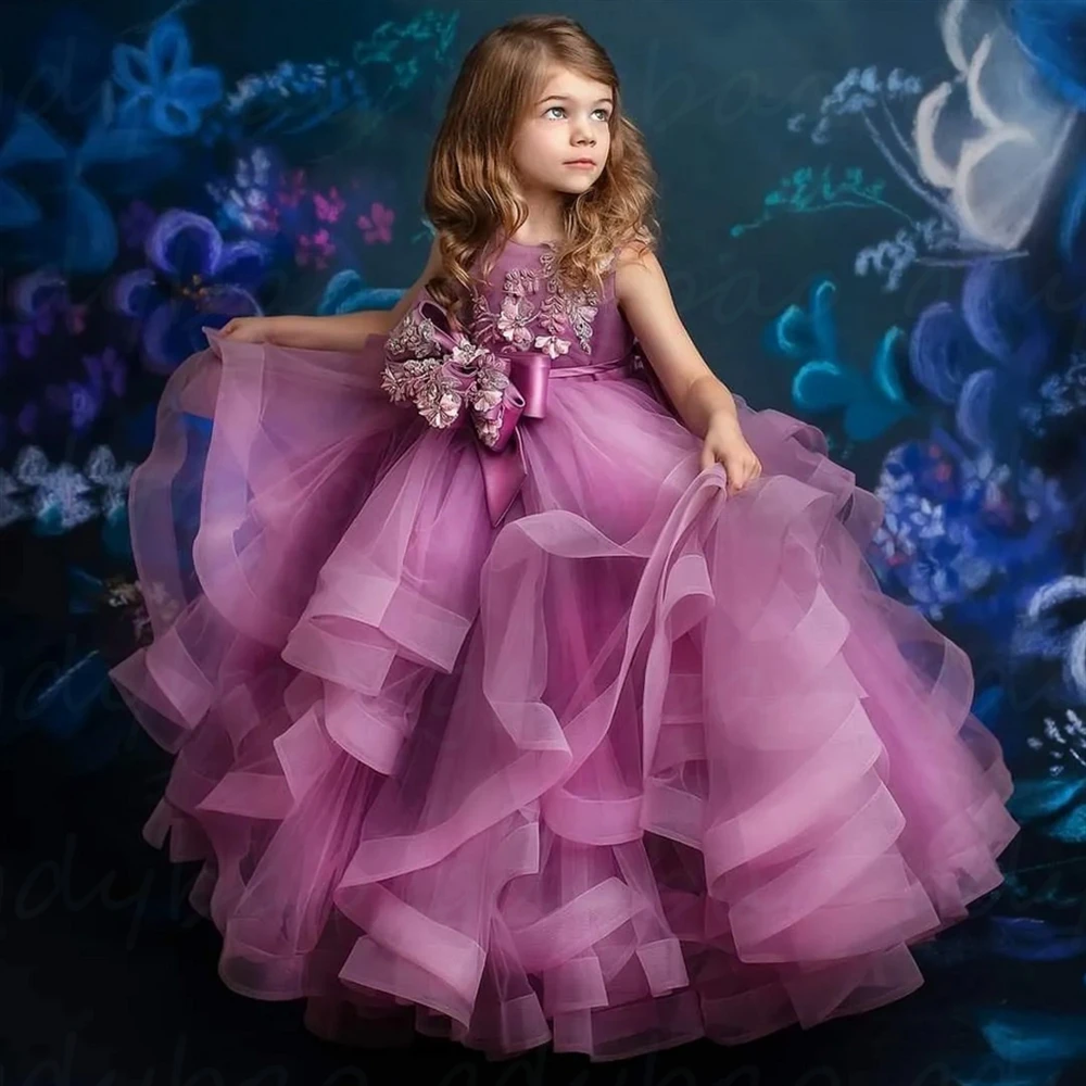 Flower Girl Dresses For Wedding Appliqued Beaded Ball Gown Pageant Gowns With Bow First Communion Dress
Flower Girl Dresses For Wedding Appliqued Beaded Ball Gown Pageant Gowns With Bow First Communion Dress