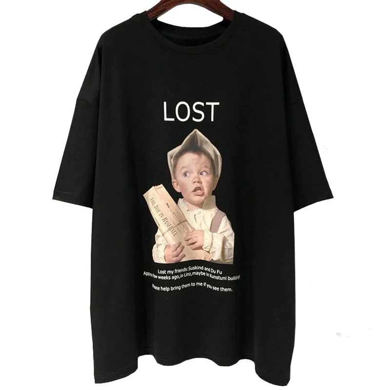 Summer American Style Casual Street Woman T Shirt Boy Selling Newspapers Tees Loose Short Sleeves Print Harajuku Tops Female
Summer American Style Casual Street Woman T Shirt Boy Selling Newspapers Tees Loose Short Sleeves Print Harajuku Tops Female