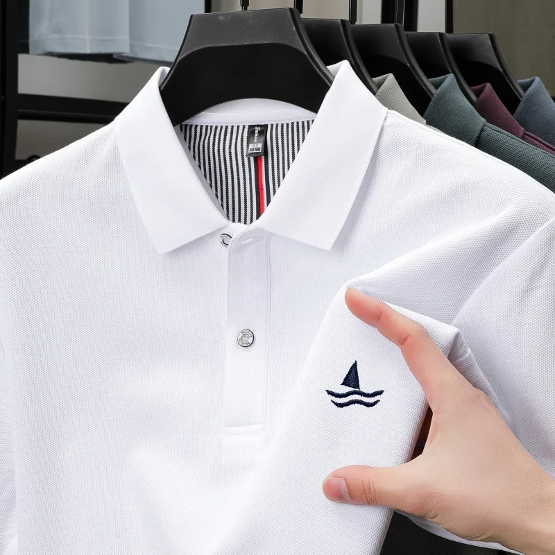 100% pure cotton luxury brand men's short sleeved polo shirt summer fashion boutique sailboat embroidery golf top casual T-shirt
100% pure cotton luxury brand men's short sleeved polo shirt summer fashion boutique sailboat embroidery golf top casual T-shirt