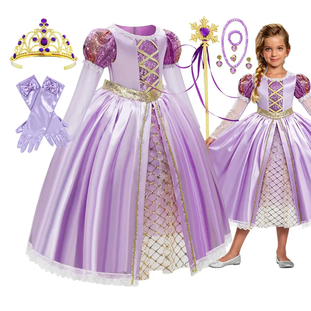 Summer Kids Purple Princess Cosplay Dress with Bowknot Rapunzel Role Play Costume Halloween Apparel Carnival Birthday Party Gown
Summer Kids Purple Princess Cosplay Dress with Bowknot Rapunzel Role Play Costume Halloween Apparel Carnival Birthday Party Gown