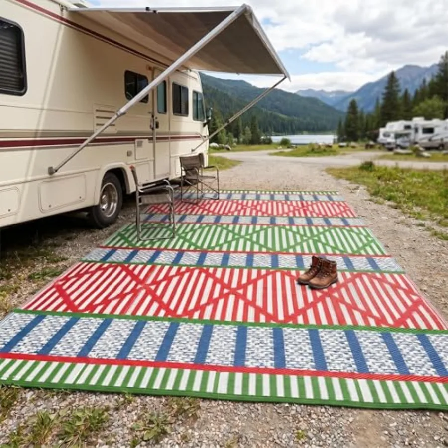 Outdoor patio rug for backyard deck porch camping picnic beach, PP woven double-sided geometric pattern, 9x18 ft, 320GSM, water
Outdoor patio rug for backyard deck porch camping picnic beach, PP woven double-sided geometric pattern, 9x18 ft, 320GSM, water