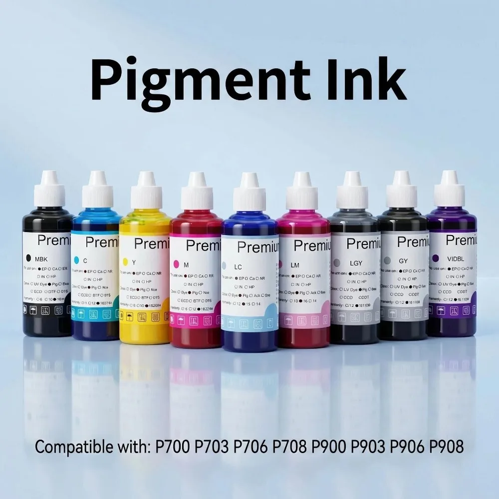 100ML 10 Colors Water-Based Pigment Ink for Epson Surecolor SC-P700 P900 P908 P708 P700 P900 T47A T46S Inkjet Printers
100ML 10 Colors Water-Based Pigment Ink for Epson Surecolor SC-P700 P900 P908 P708 P700 P900 T47A T46S Inkjet Printers