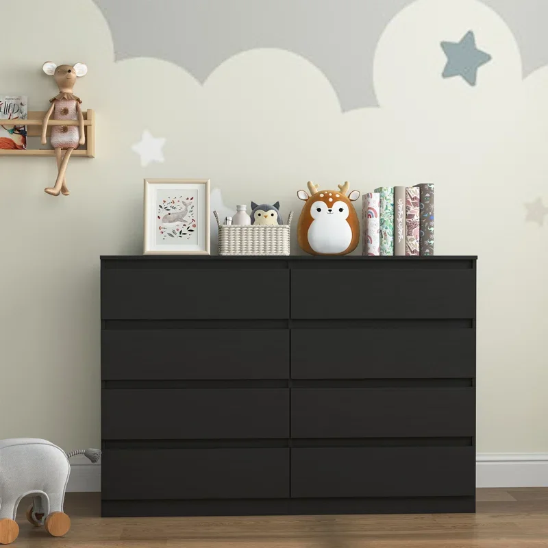 8 Drawers Double Dresser Storage Chest of Drawers Modern Bedroom & Living Room Furniture Black
8 Drawers Double Dresser Storage Chest of Drawers Modern Bedroom & Living Room Furniture Black