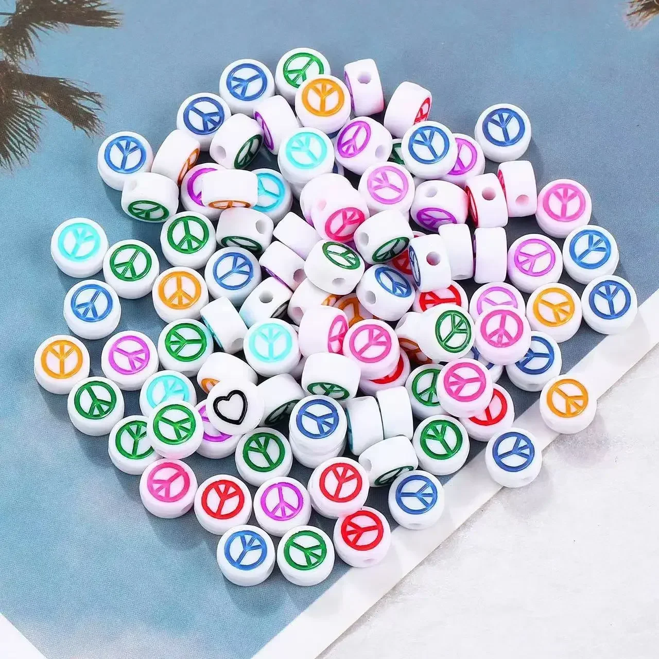 100-500PCS Peace Sign Round Beads Acrylic Colorful Flat Loose Spacer Beads For Jewelry Making Diy Handmade Necklace Accessories
100-500PCS Peace Sign Round Beads Acrylic Colorful Flat Loose Spacer Beads For Jewelry Making Diy Handmade Necklace Accessories