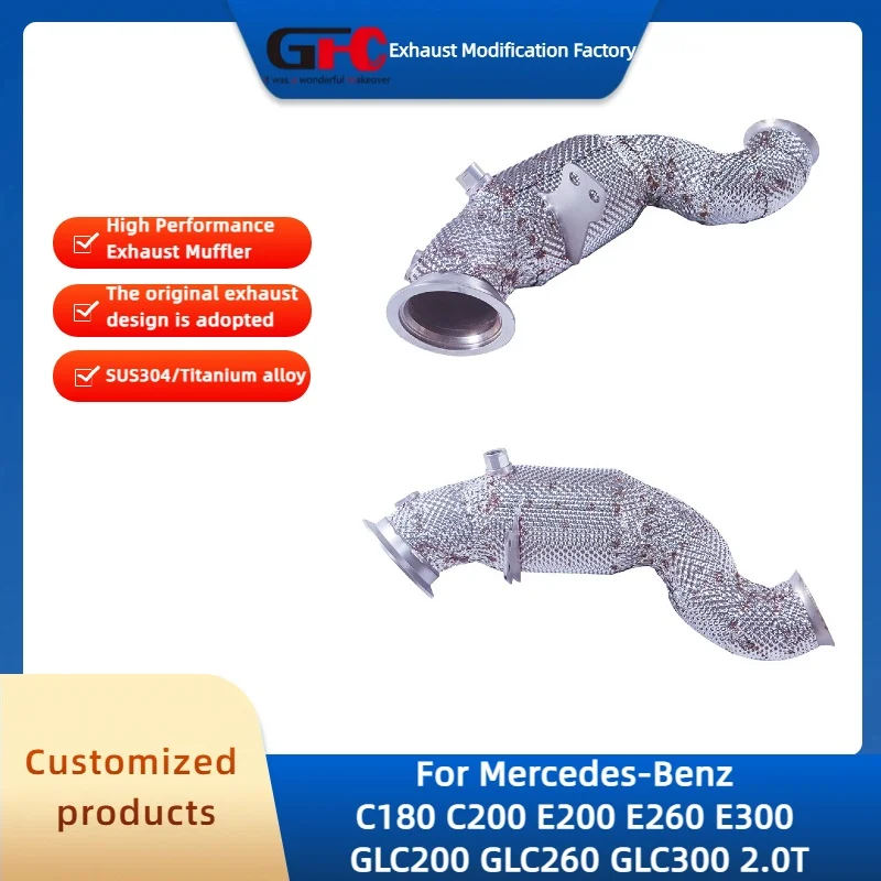 GFC 200Cell Catted Downpipe for Mercedes-Benz C180 C200 E200 E260 E300 GLC200 GLC260 GLC300 2.0T High-Performance Exhaust System
GFC 200Cell Catted Downpipe for Mercedes-Benz C180 C200 E200 E260 E300 GLC200 GLC260 GLC300 2.0T High-Performance Exhaust System