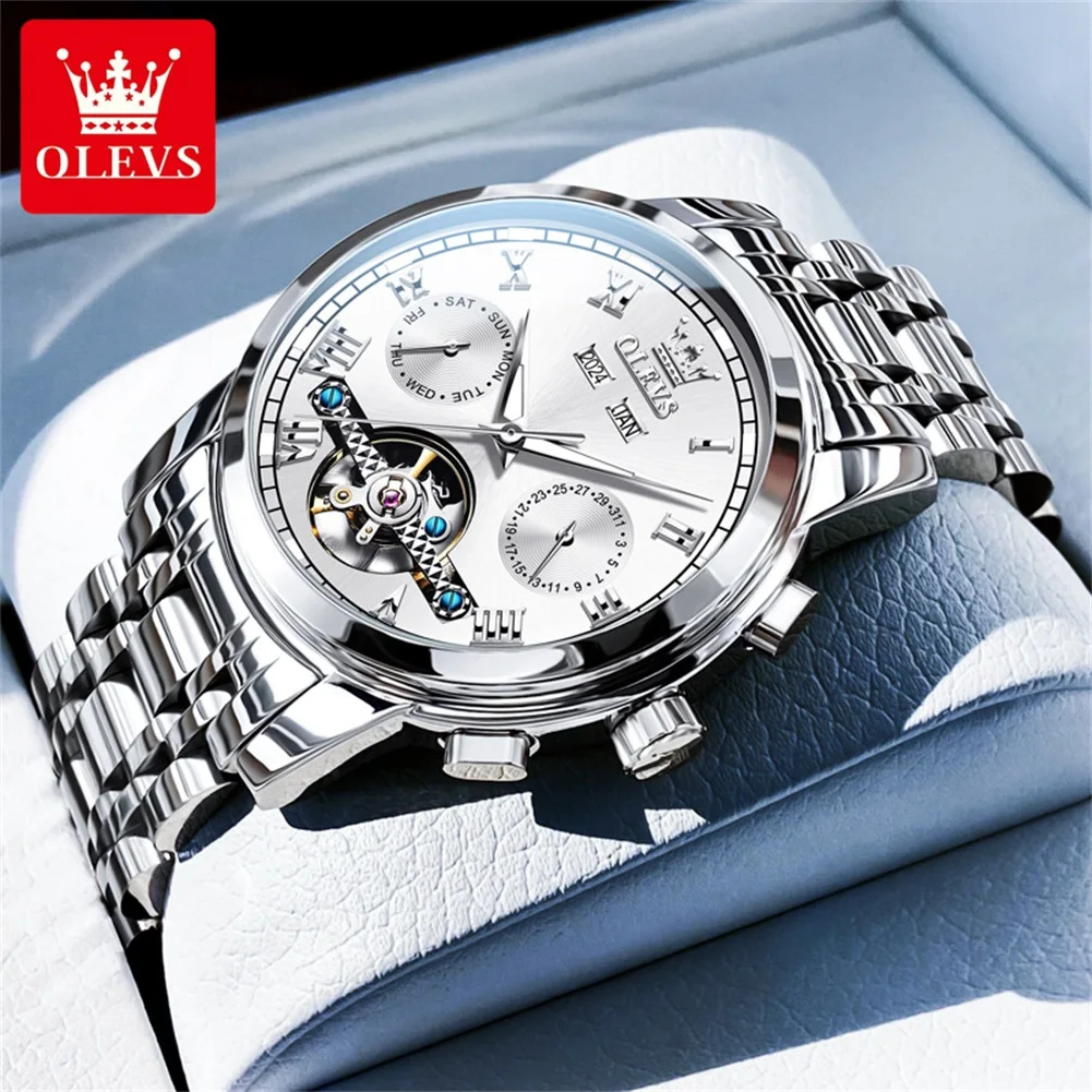 OLEVS 6607 Luxury Flywheel Skeleton Men's Dress Wristwatch Date Week Waterproof Original Mechanical Automatic Watch for Men
OLEVS 6607 Luxury Flywheel Skeleton Men's Dress Wristwatch Date Week Waterproof Original Mechanical Automatic Watch for Men