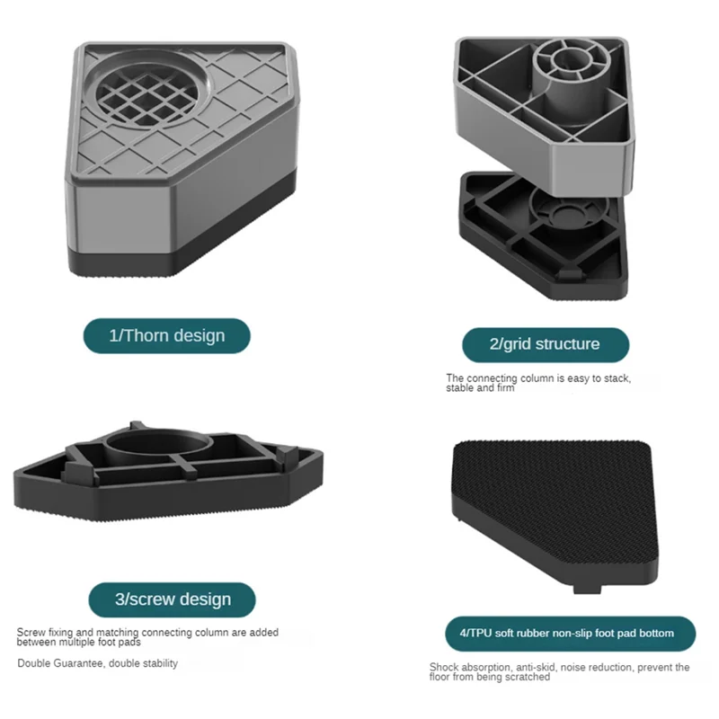 A83G-4 Pcs Washing Machine Height Increase Pads Anti Pads Silent Skid Raiser Mat Refrigerator 8CM
A83G-4 Pcs Washing Machine Height Increase Pads Anti Pads Silent Skid Raiser Mat Refrigerator 8CM