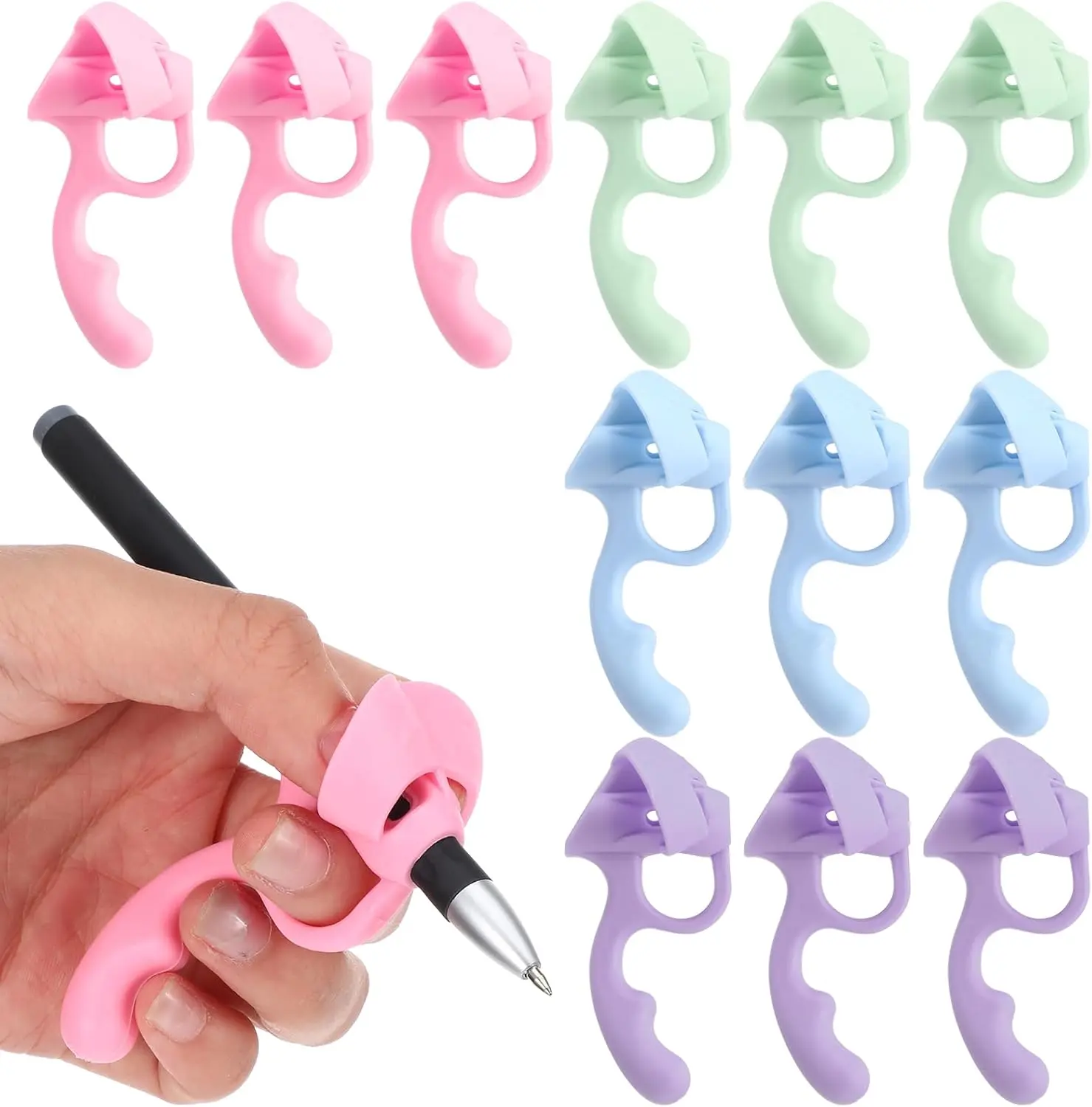 12 Pcs Pencil Grippers for Handwriting, Students Writing Posture Correction for School Classroom Calligraphy Spelling Training
12 Pcs Pencil Grippers for Handwriting, Students Writing Posture Correction for School Classroom Calligraphy Spelling Training