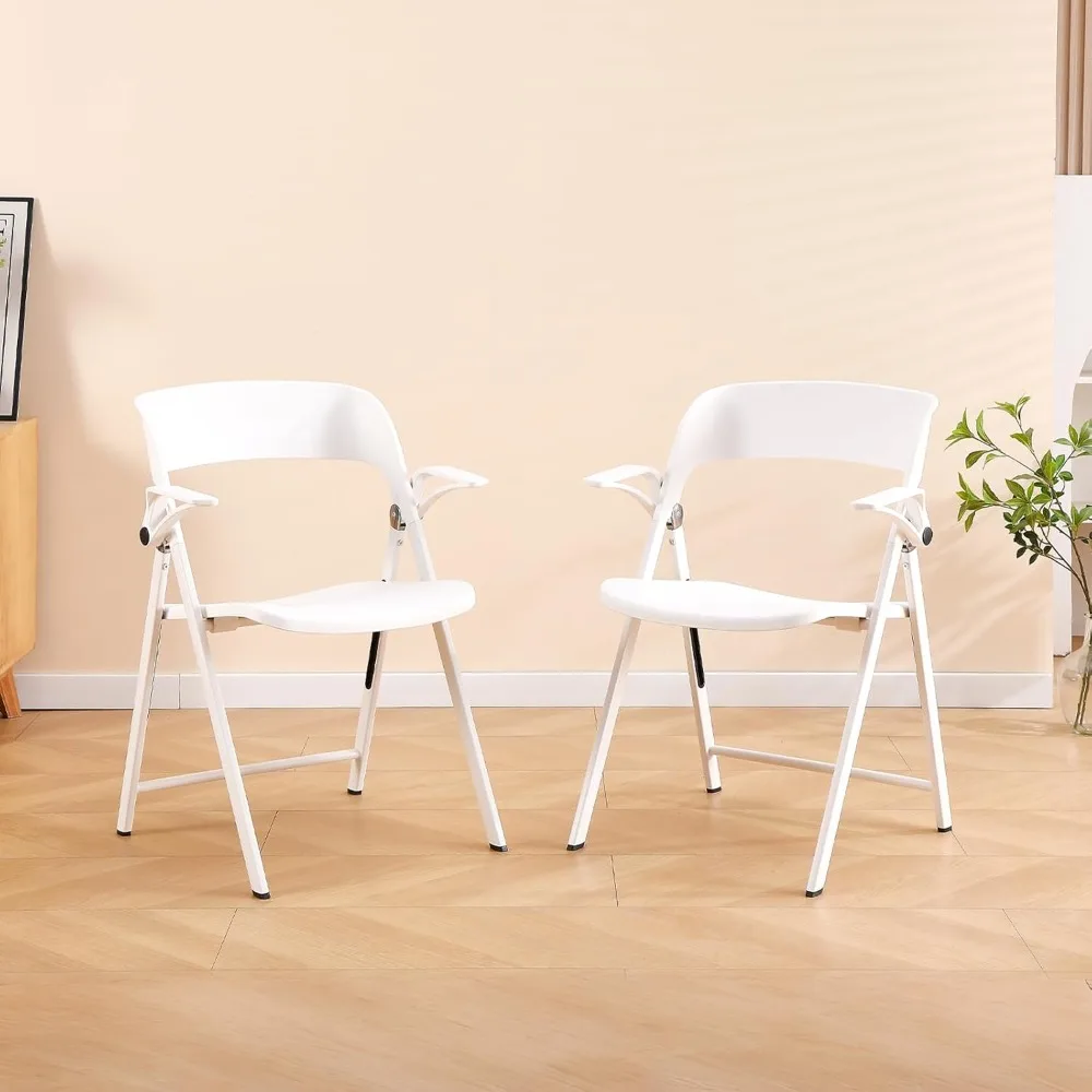 White Office Chair with Arms, Plastic Folding Chairs, Comfort Stackable Dining Chairs,Portable Foldable Chair, with Steel Frame 
White Office Chair with Arms, Plastic Folding Chairs, Comfort Stackable Dining Chairs,Portable Foldable Chair, with Steel Frame