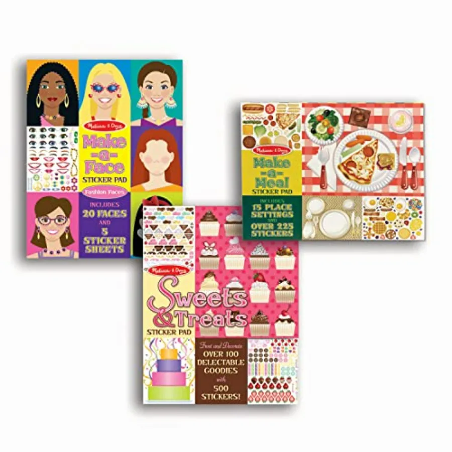 Melissa and Doug Sticker Pads 3-Pack - Sweets and Treats, Make-a-Face Fashion, and Make-a-Meal - FSC Certified
Melissa and Doug Sticker Pads 3-Pack - Sweets and Treats, Make-a-Face Fashion, and Make-a-Meal - FSC Certified