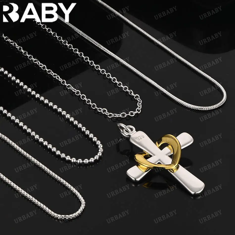 URBABY 40-75cm 925 Sterling Silver Cross Pendant Necklace For Women Men Anniversary Gift Popular Wild Fashion Romantic Jewelry
URBABY 40-75cm 925 Sterling Silver Cross Pendant Necklace For Women Men Anniversary Gift Popular Wild Fashion Romantic Jewelry