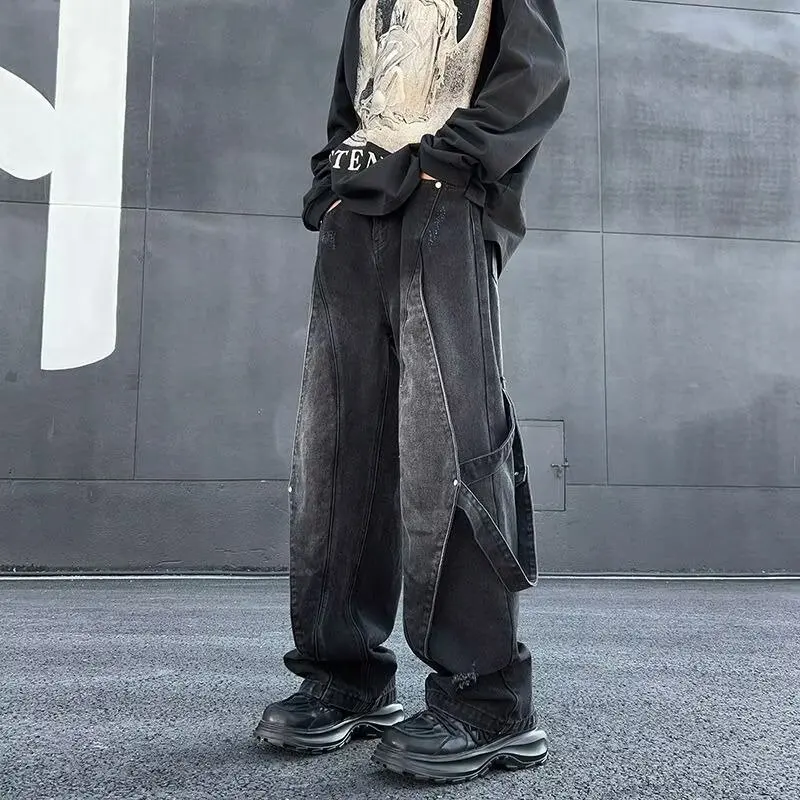 Worn-In Men's Jeans High Street Vibe Unique Design Washed out Trendy American Splice Deconstructed Straight Leg Pants
Worn-In Men's Jeans High Street Vibe Unique Design Washed out Trendy American Splice Deconstructed Straight Leg Pants