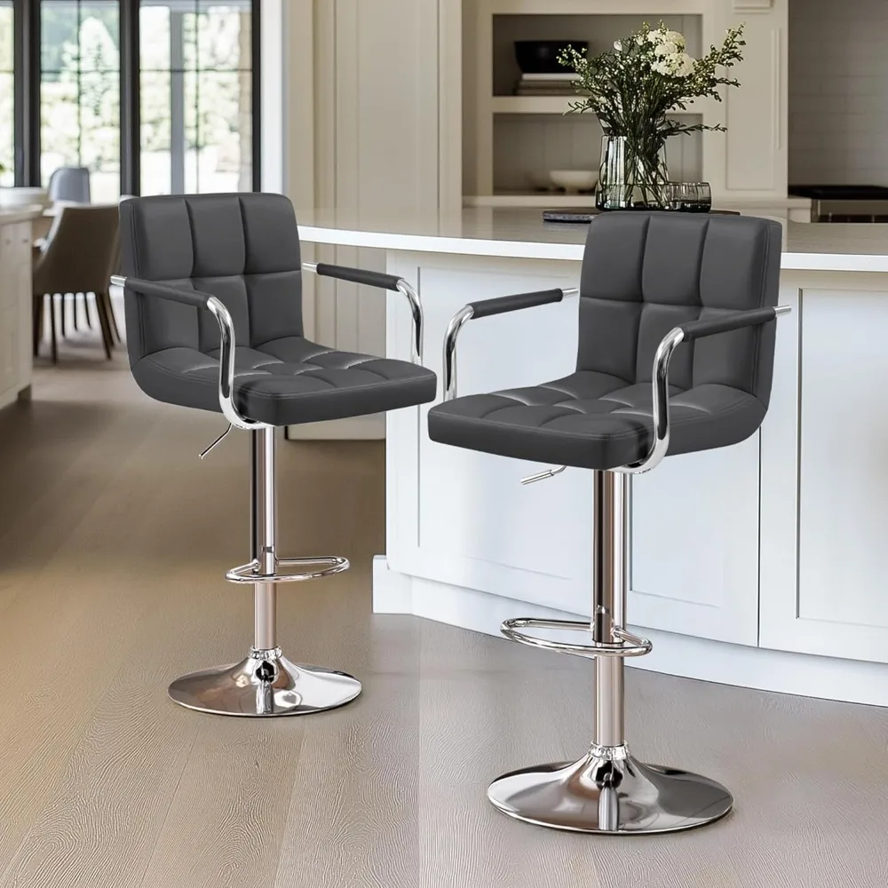 Adjustable PU Leather Swivel Bar Stools Set of 2 Modern Counter Stools with Back and Footrest for Kitchen Bar Dining Room
Adjustable PU Leather Swivel Bar Stools Set of 2 Modern Counter Stools with Back and Footrest for Kitchen Bar Dining Room