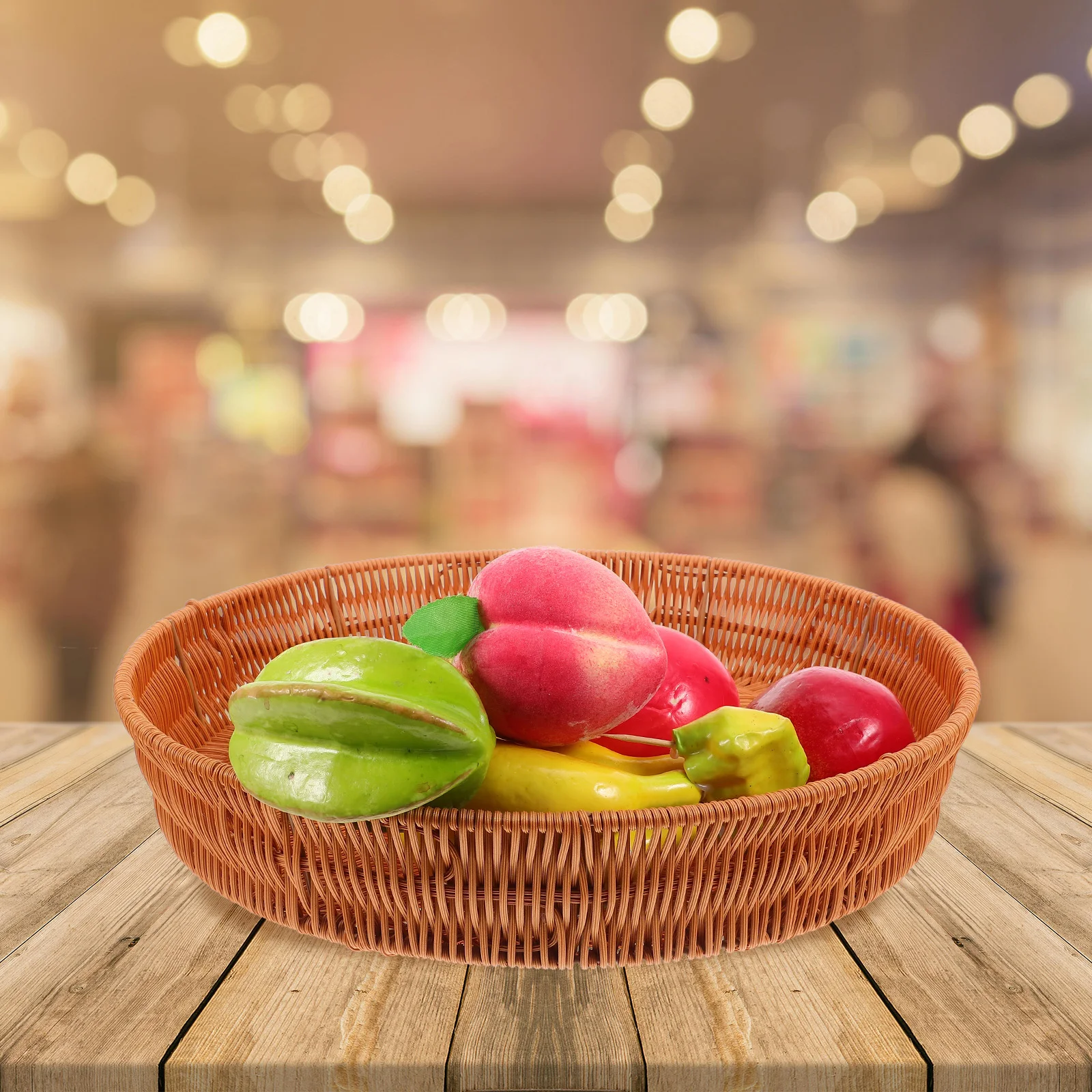 Imitation Rattan Woven Basket Plastic H woven Fruit Household Holder Creative Baskets Tabletop Bread Storage Snack Tray
Imitation Rattan Woven Basket Plastic H woven Fruit Household Holder Creative Baskets Tabletop Bread Storage Snack Tray