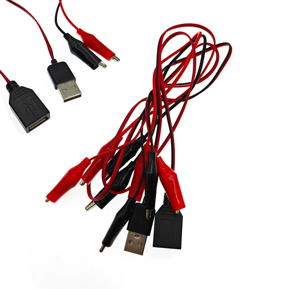 Alligator Test Clips Clamp to USB Male Female Connector Power Supply Adapter Wire 58cm Cable Red and Black
Alligator Test Clips Clamp to USB Male Female Connector Power Supply Adapter Wire 58cm Cable Red and Black
