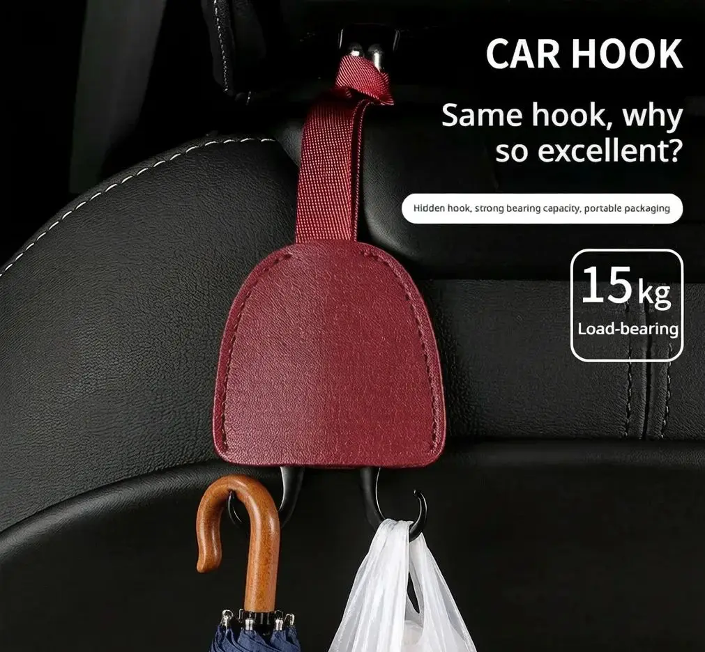 Car Hidden Hook Debris Storage Seat Back Double Hook Load-Bearing 15KG High-Quality Leather Hook Storage Seat Headrest
Car Hidden Hook Debris Storage Seat Back Double Hook Load-Bearing 15KG High-Quality Leather Hook Storage Seat Headrest