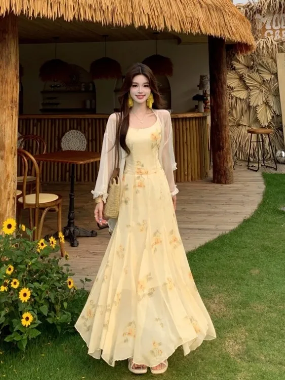 plus Size Women's Vintage Summer Floral Print Halter Dress A-Line Skirt Waist Cinching Yellow Color City Commute Style Long D...
plus Size Women's Vintage Summer Floral Print Halter Dress A-Line Skirt Waist Cinching Yellow Color City Commute Style Long D...
