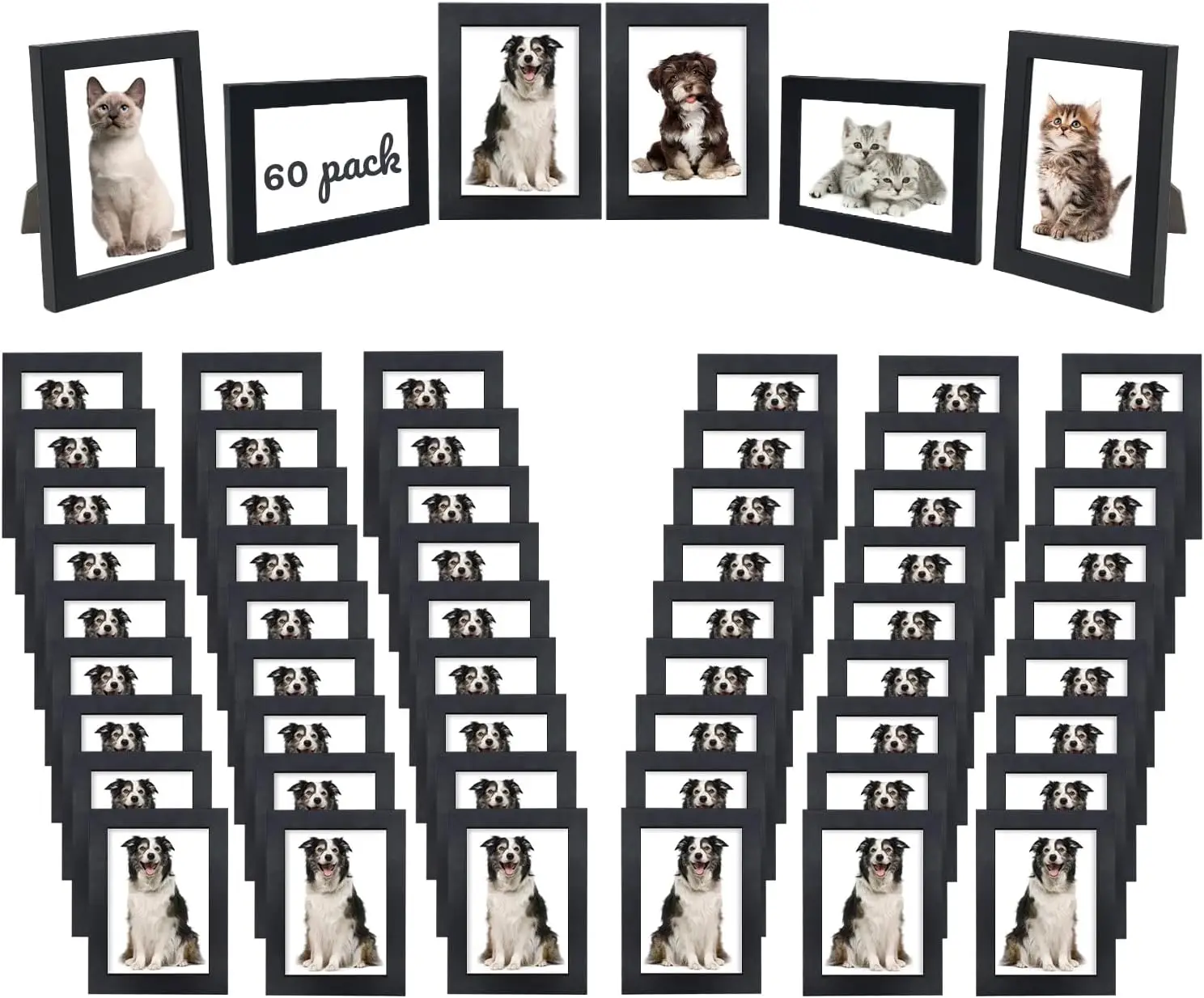 60 Pack 5x7 Picture Frames Bulk, Black Wood Photo Frames for Wall or Tabletop Display, Simple and Lightweight
60 Pack 5x7 Picture Frames Bulk, Black Wood Photo Frames for Wall or Tabletop Display, Simple and Lightweight