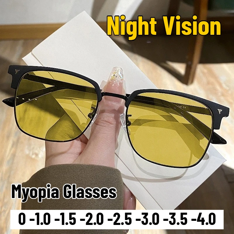 Men Women Classic Square Frame HD Night Vision Myopia Glasses Fashionable Personalized Comfortable Myopia Glasses 0 To -3.5-4.0
Men Women Classic Square Frame HD Night Vision Myopia Glasses Fashionable Personalized Comfortable Myopia Glasses 0 To -3.5-4.0