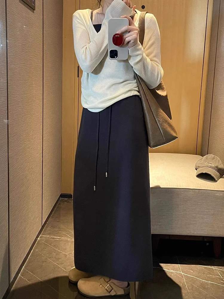 Elegant Black Asymmetrical Midi Skirt Women's Spring Autumn A-Line Split Long Skirt Outerwear Korean Style Commute
Elegant Black Asymmetrical Midi Skirt Women's Spring Autumn A-Line Split Long Skirt Outerwear Korean Style Commute