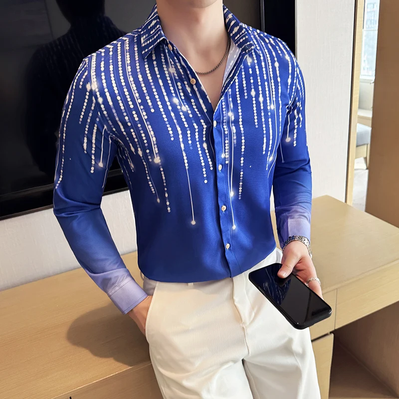 Slim-Fit Luminous Gradient Shirt Stage-to-Streetwear Nightclub-Ready Men's Performance Top in 4 Colorways M-4XL
Slim-Fit Luminous Gradient Shirt Stage-to-Streetwear Nightclub-Ready Men's Performance Top in 4 Colorways M-4XL