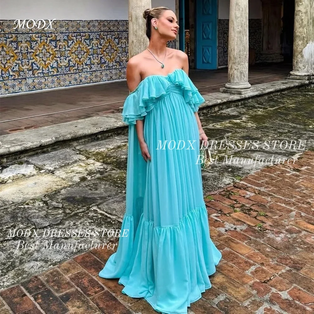 MODX New Off Shoulder Ruffle Prom Gown 2025 Chiffon Wedding Guest Dress Women Summer Occasions Dress Long Party Dress Customizd
MODX New Off Shoulder Ruffle Prom Gown 2025 Chiffon Wedding Guest Dress Women Summer Occasions Dress Long Party Dress Customizd