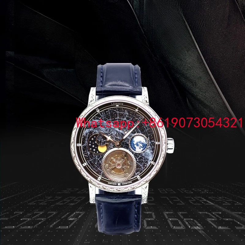 Звездные часы на заказ с фазой луны ST8230, механические часы с центральной осью и турбийоном, крутая и модная новая модель
Звездные часы на заказ с фазой луны ST8230, механические часы с центральной осью и турбийоном, крутая и модная новая модель