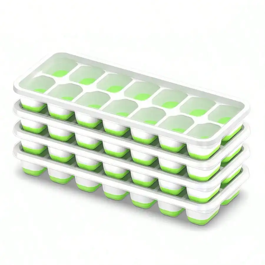 Ice Maker Tray With Lid, 4 Packs 56 Blocks Durable Stackable Ice Trays For Freezer With Removable Lids, Easy-Release Plastic & Silicone Ice Tray For Cocktail, Coffee
Ice Maker Tray With Lid, 4 Packs 56 Blocks Durable Stackable Ice Trays For Freezer With Removable Lids, Easy-Release Plastic & Silicone Ice Tray For Cocktail, Coffee