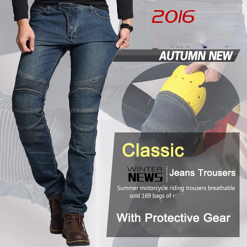 Classic New Jeans Trousers for Summer Autumn Motorcycle Riding Breathable CE Certified Knee Protective Gear Motorbike Pants Blue
Classic New Jeans Trousers for Summer Autumn Motorcycle Riding Breathable CE Certified Knee Protective Gear Motorbike Pants Blue