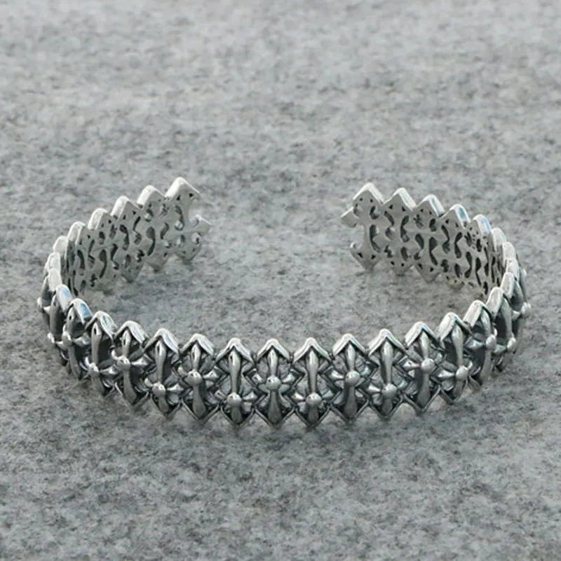 Trendy jewelry 925 sterling silver hollowed out men's and women's bracelet retro made old large wide tombstone with multiple cro
Trendy jewelry 925 sterling silver hollowed out men's and women's bracelet retro made old large wide tombstone with multiple cro