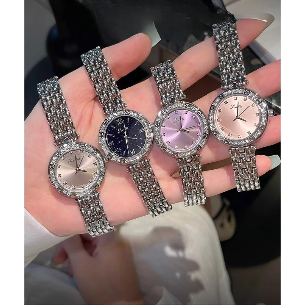 Gypsy watch female, light luxury high-end sense diamond-encrusted simple fashion temperament female watch
Gypsy watch female, light luxury high-end sense diamond-encrusted simple fashion temperament female watch