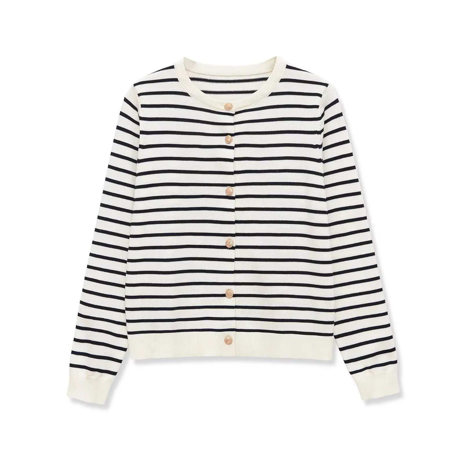 WOMEN 2026 Summer New Fashion Striped Long Sleeve Knitted Cardigan Sweater Retro O Neck Casual Female Outerwear Chic Tops
WOMEN 2026 Summer New Fashion Striped Long Sleeve Knitted Cardigan Sweater Retro O Neck Casual Female Outerwear Chic Tops