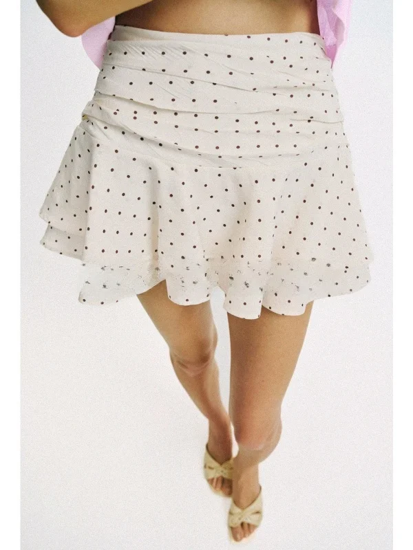 Summer Women's Casual Polka Dot Folded High Waist Skirt Pants Zipper Decorative Layered Design Citywalk A-Line Skirt
Summer Women's Casual Polka Dot Folded High Waist Skirt Pants Zipper Decorative Layered Design Citywalk A-Line Skirt