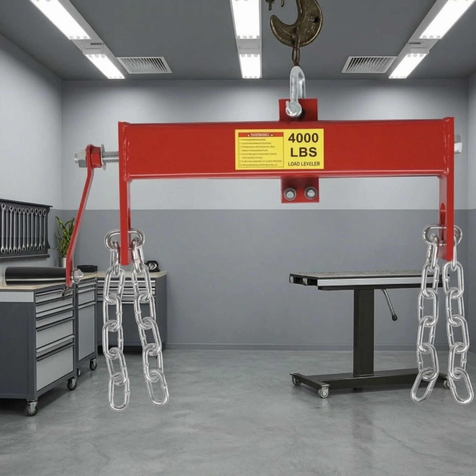 Engine Hoist Leveler Manual Engine Load Leveler with Chains Shop Crane Accessory Accurate Secure for Mechanics
Engine Hoist Leveler Manual Engine Load Leveler with Chains Shop Crane Accessory Accurate Secure for Mechanics