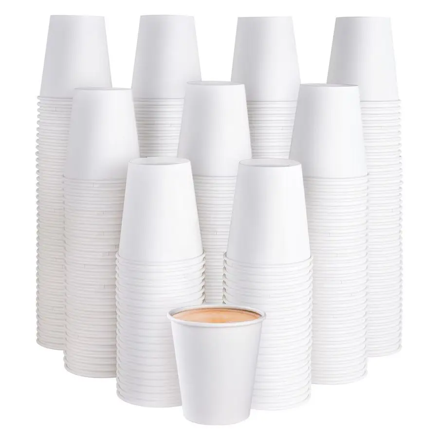 300 Pack 10 oz Disposable Paper Coffee Cup, Hot Cold Beverage Drinking Cups for Water, White Paper Hot Coffee Cups
300 Pack 10 oz Disposable Paper Coffee Cup, Hot Cold Beverage Drinking Cups for Water, White Paper Hot Coffee Cups