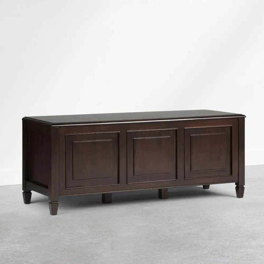 Connaught Entryway Storage Bench 51 inch Wide Solid Wood Storage Trunk Seat in Dark Kona Brown, Traditional Bench for Entryway
Connaught Entryway Storage Bench 51 inch Wide Solid Wood Storage Trunk Seat in Dark Kona Brown, Traditional Bench for Entryway