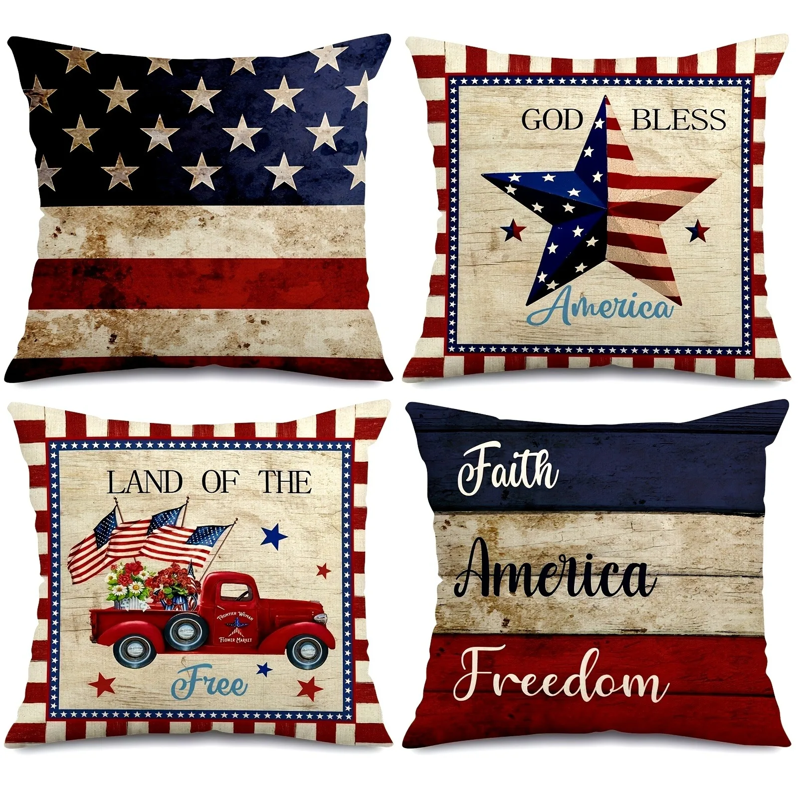 Retro - distressed Patriotic Patterns Classic Nostalgic 4th of July Pillowcases,Sofa bed cushion cover
Retro - distressed Patriotic Patterns Classic Nostalgic 4th of July Pillowcases,Sofa bed cushion cover