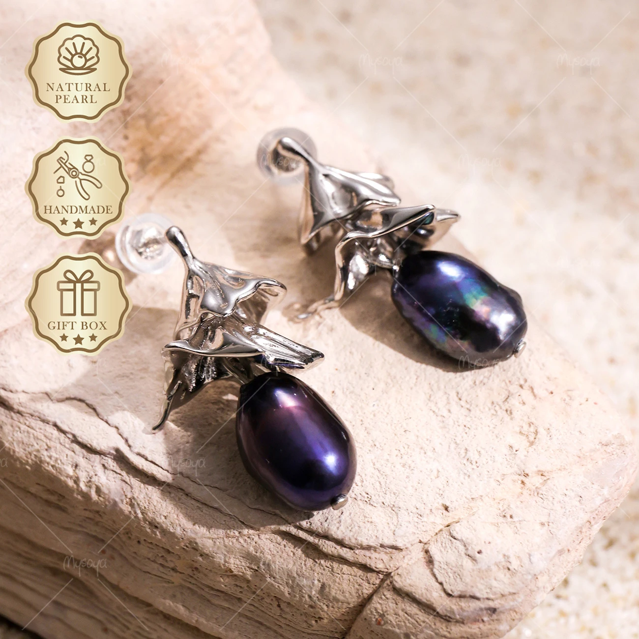 MYSOYA Black Baroque Freshwater Pearl Tree Stud Earrings 8-9mm, Gift Box, Birthday & Mother's Day Jewelry S392
MYSOYA Black Baroque Freshwater Pearl Tree Stud Earrings 8-9mm, Gift Box, Birthday & Mother's Day Jewelry S392