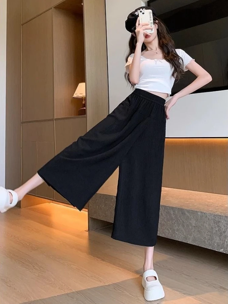 Solid Work Black Fluid Female Trousers Xxl High Quality Elastic Casual Clothing Chic and Elegant Y2k Streetwear G Women's Pants
Solid Work Black Fluid Female Trousers Xxl High Quality Elastic Casual Clothing Chic and Elegant Y2k Streetwear G Women's Pants