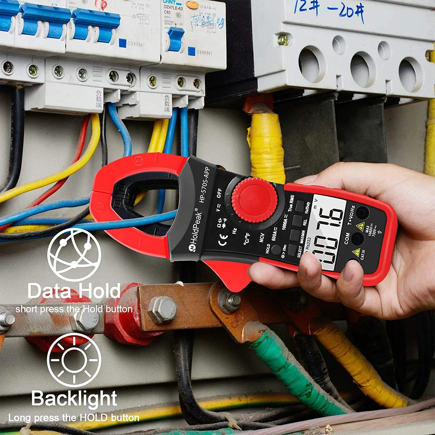 Auto Range True RMS Clamp Meter 1000V CAT II 600V CAT III Digital Multimeter AC DC Current Voltage Tester Diode Continuity NCV D
Auto Range True RMS Clamp Meter 1000V CAT II 600V CAT III Digital Multimeter AC DC Current Voltage Tester Diode Continuity NCV D