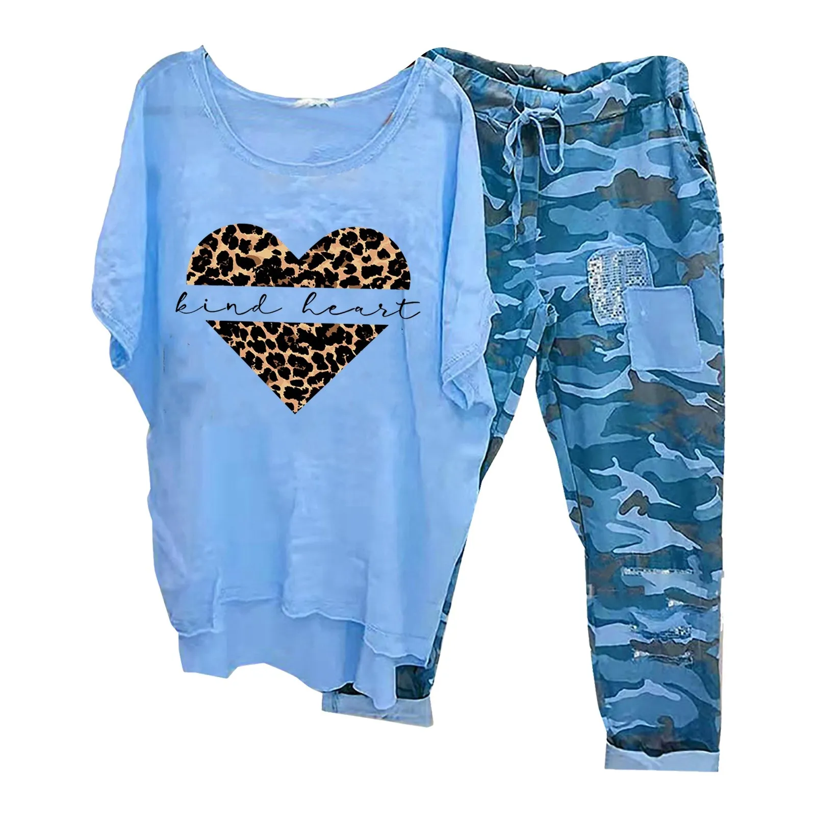 Leopard Love Heart Print Two Piece Camouflage Set Summer Outfits For Women Cotton Linen Suit Casual Print Short Sleeve Harajuku
Leopard Love Heart Print Two Piece Camouflage Set Summer Outfits For Women Cotton Linen Suit Casual Print Short Sleeve Harajuku