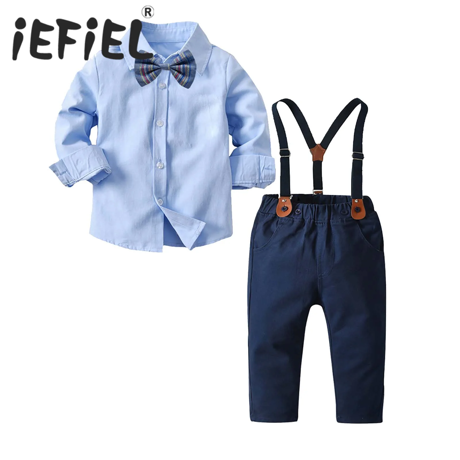 Kids Boys 4 Pieces Gentleman Birthday Party Outfit Set Long Sleeve Lapel Shirts with Bow Tie Suspenders Pants Sets for Wedding
Kids Boys 4 Pieces Gentleman Birthday Party Outfit Set Long Sleeve Lapel Shirts with Bow Tie Suspenders Pants Sets for Wedding